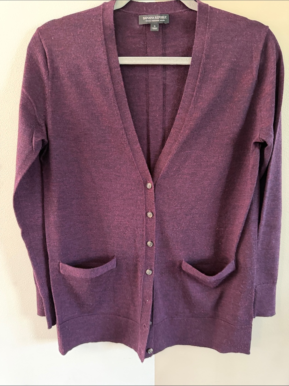 Banana Republic Women’s Plum V-Neck Button Cardigan